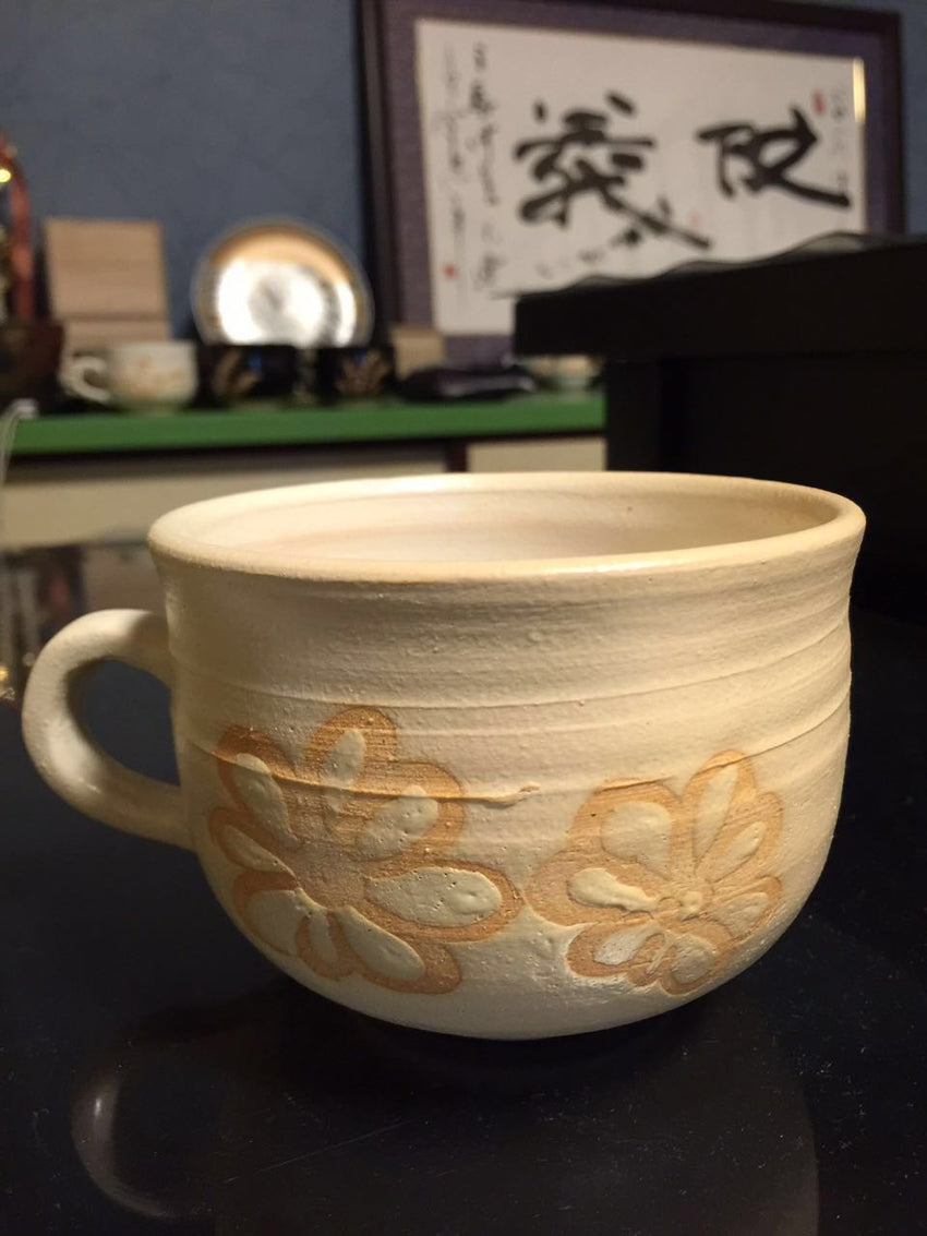 Japanese handcrafted white tea cup